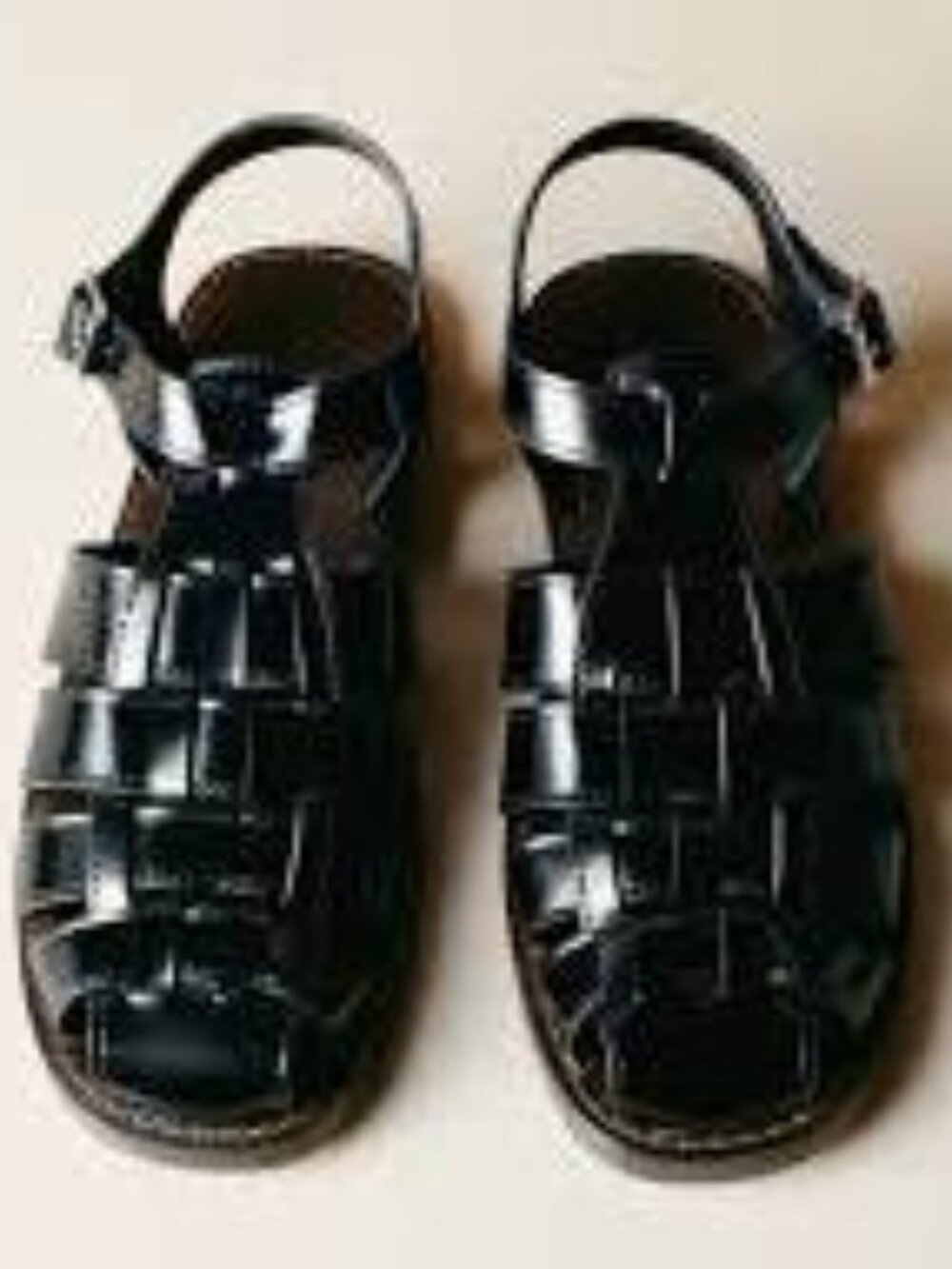 LOEFFLER RANDALL MAX Caged buckled sandal in black spazolatto leather, size 7.5